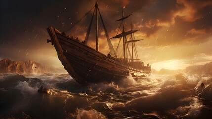 Obraz premium A woman enjoys a serene bath in a luxurious bathroom, gazing at a vibrant painting of a sunlit river winding through a lush forest. The scene blends relaxation and natural beauty, creating a tranquil 