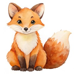 Obraz premium adorable Watercolor Clipart of a Cute fox