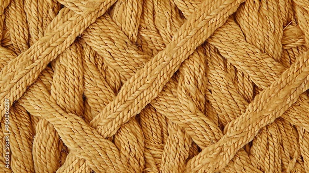 Poster a close up of woven rope with a criss cross pattern.