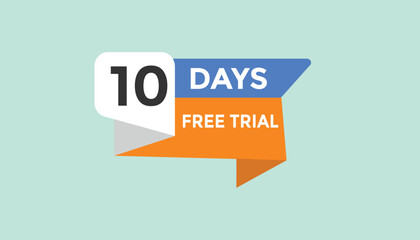 10 days free trial Countdown number banner templates. time icon. Vector Illustration 
