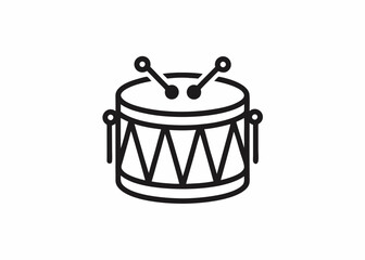 Drum line and solid icon, Kids toys concept, Drum toy sign on white background, Snare Drum icon in outline style for mobile concept and web design. Vector graphics
