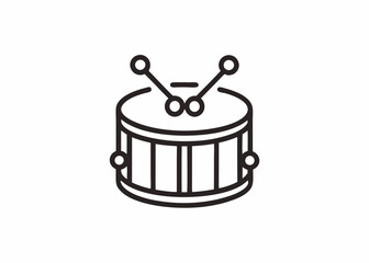 Drum line and solid icon, Kids toys concept, Drum toy sign on white background, Snare Drum icon in outline style for mobile concept and web design. Vector graphics
