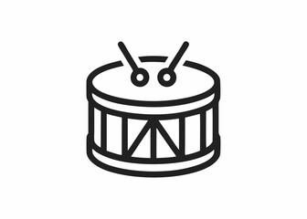 Drum line and solid icon, Kids toys concept, Drum toy sign on white background, Snare Drum icon in outline style for mobile concept and web design. Vector graphics

