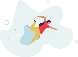 Fototapeta premium challenge to escape from safe zone and achieve success concept.flat design with people.
