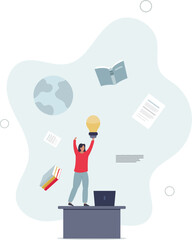 Digital literacy and information understanding skills.Literature reading and ability to understand real news and to analyze.flat design with people.