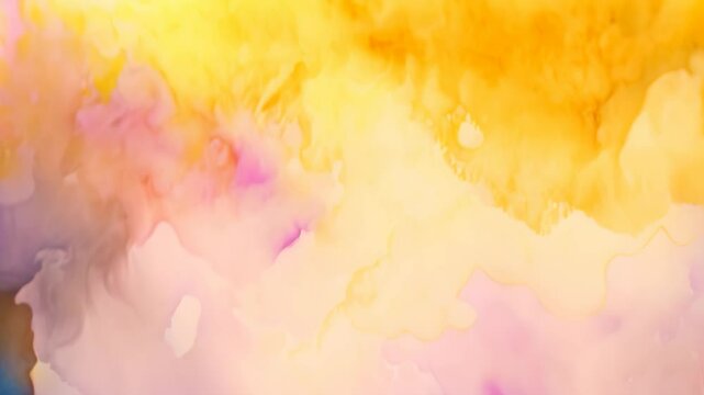 Abstract colorful watercolor for background. Digital art painting. Color texture, Hand-painted watercolor background with beautiful hues of yellow, gold, pink, and purple