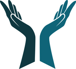 two hands vector illustration on white background