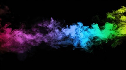 Dense multicolored smoke of red, purple and pink colors on a black isolated background. Background of smoke vape