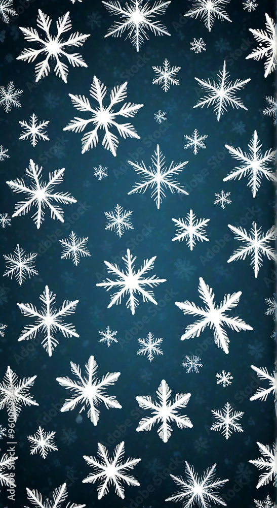 Canvas Prints snowflakes on blue background