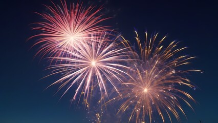 fireworks over the bright city