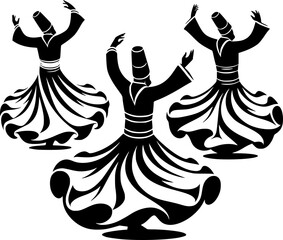 Ethereal Whirling Dervishes Design for Sufi Cultural Awareness Campaigns