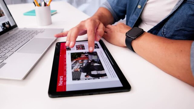 Watching News Online,Reading Digital Newspaper