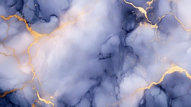 Abstract Purple and Gold Marble Texture Background