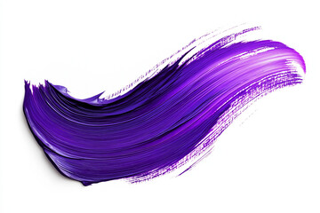 bright purple brush stroke of paint on white background