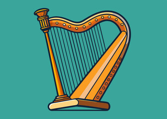 Vector drawing of a harp
