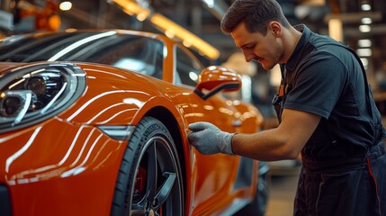 Mechanic Working on Sports Car