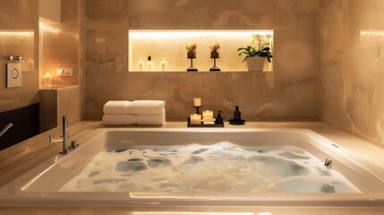 Imagine the serene ambiance of a spa-like bathroom with a soaking tub 