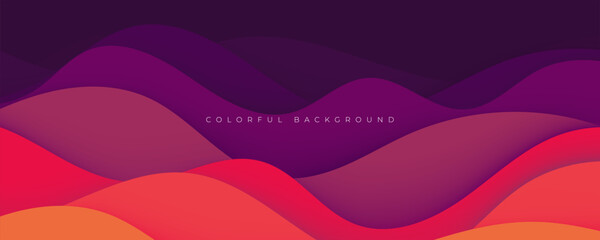 Colorful abstract lines shape on layers background orange and purple gradient design vector