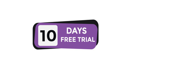 10 days free trial Countdown number banner templates. time icon. Vector Illustration 
