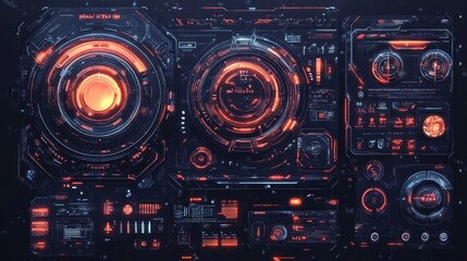 Fototapeta premium Futuristic Sci-Fi User Interface Panels