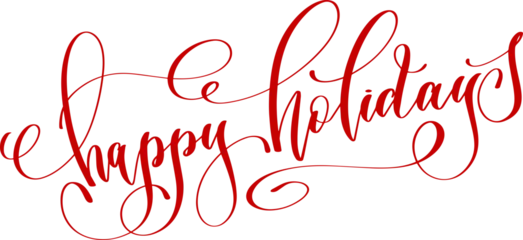 happy holidays - hand lettering inscription calligraphy vector illustration