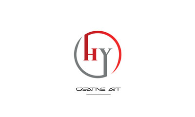 HY, YH, H, Y abstract letters logo monogram