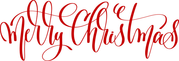 merry christmas - hand lettering inscription calligraphy vector illustration