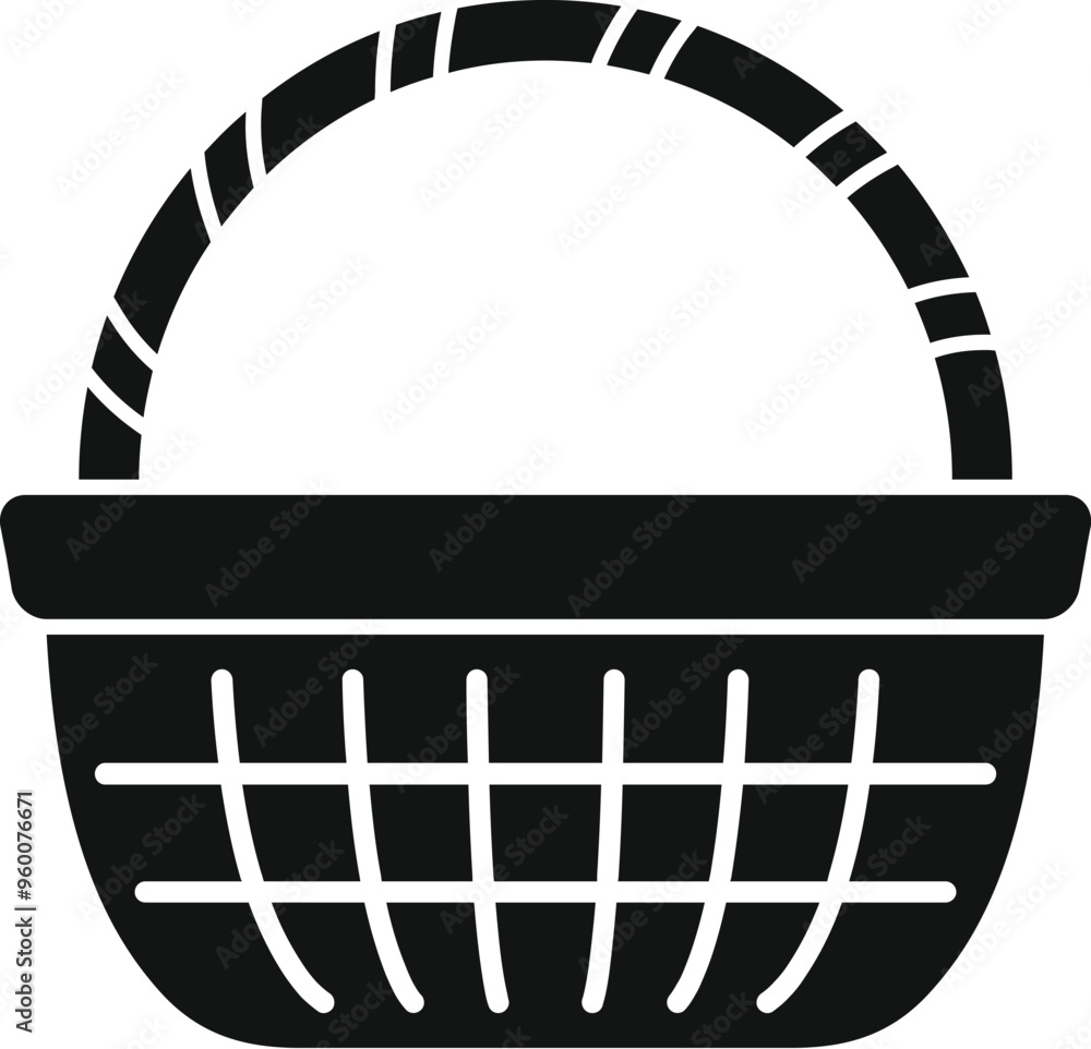Poster this simple vector illustration of an empty wicker basket is perfect for projects related to picnics