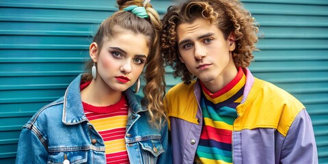 Two teenagers in a 90s look.