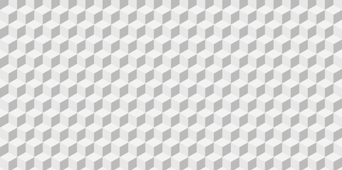 Fototapeta premium Abstract white and gray style minimal blank cubic. Geometric pattern illustration mosaic, square and triangle wallpaper. Seamless cube box backdrop art texture vector grid.