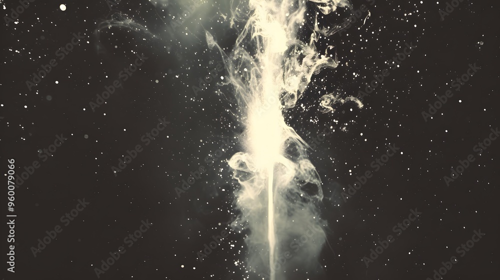 Poster a minimal depiction of a slowexploding firework in a night sky ai generated