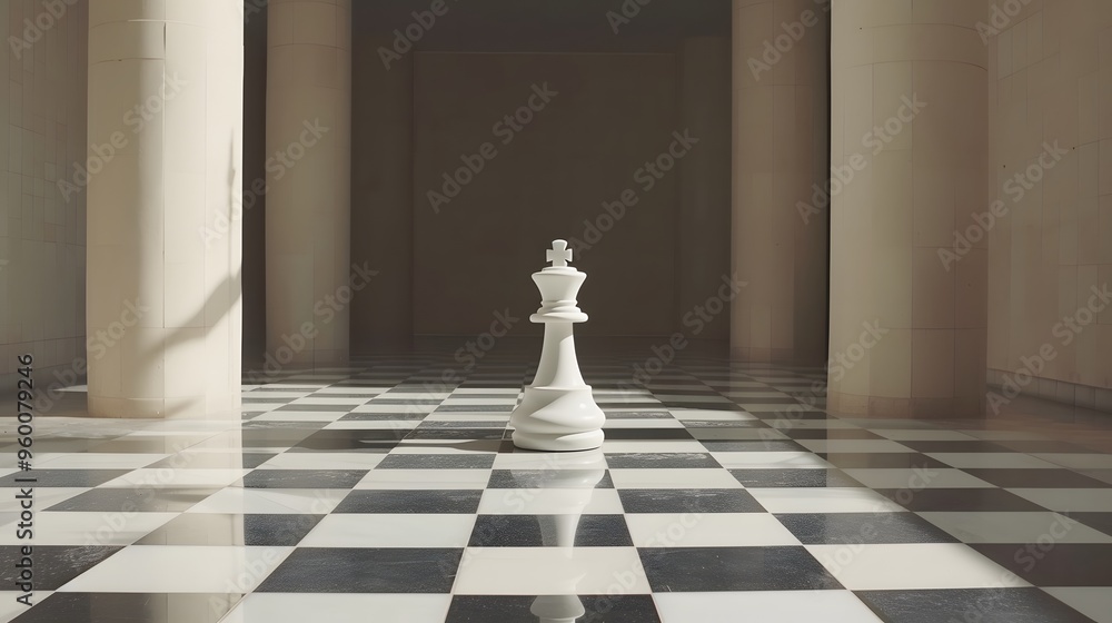 Poster a minimalist chess game showcasing a slowmotion move ai generated