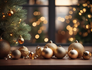 クリスマスツリーのある風景