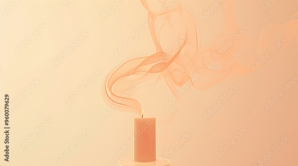 Fototapete a minimalist rendering of a candle being extinguished with smoke tendrils curling upward ai generate