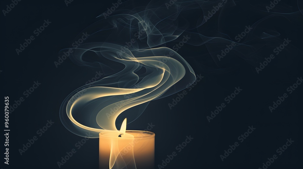 Fototapete a minimalist rendering of a candle being extinguished with smoke tendrils curling upward ai generate