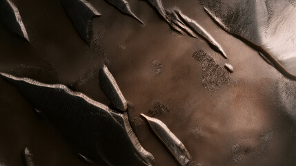 Fototapeta premium Brutal dark relief. Volumetric texture from different hard materials. Mysterious background.