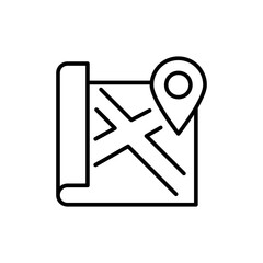 Map outline icons, minimalist vector illustration ,simple transparent graphic element .Isolated on white background