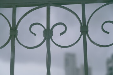 upside down metal fence close up 