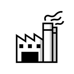 Factory line icon on white background.