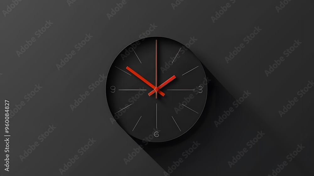 Poster a ticking clock with hands moving at a slow pace in minimalistic style ai generated illustration