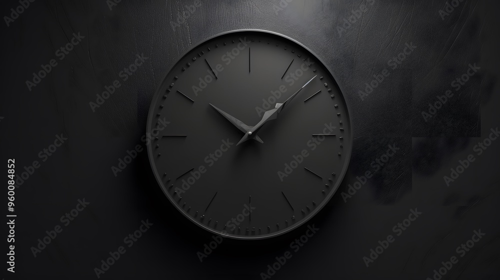 Poster a ticking clock with hands moving at a slow pace in minimalistic style ai generated illustration