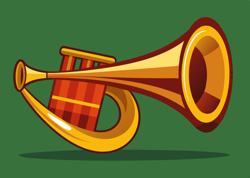 recommend clip art: Retro Post horn. Hunting bugle vector illustration