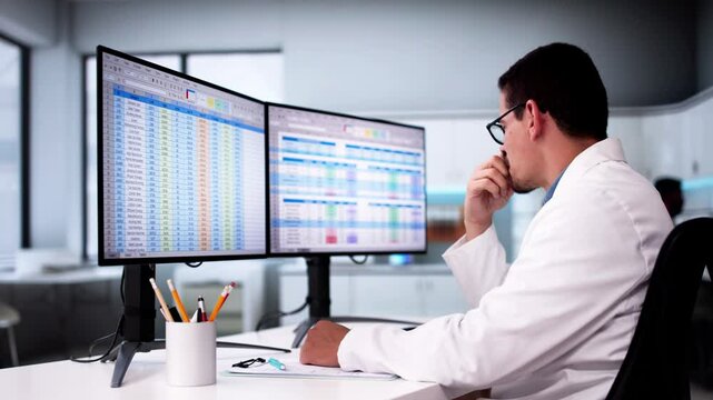 Data Analyst African Man Using Spreadsheet