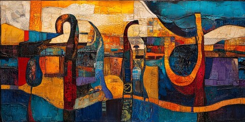 Fototapeta premium Abstract background in ethnic style