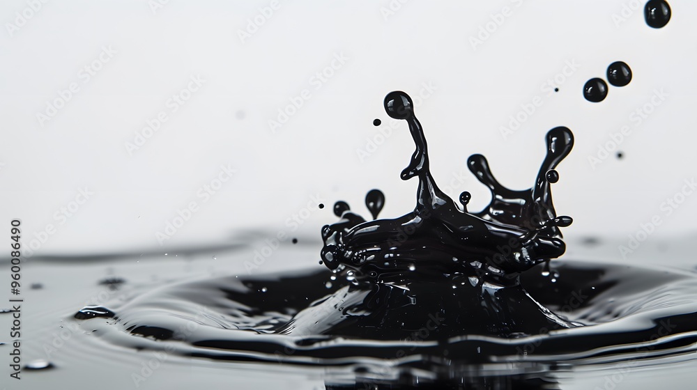Poster an ink drop spreading slowly in water with a minimalist setup ai generated illustration