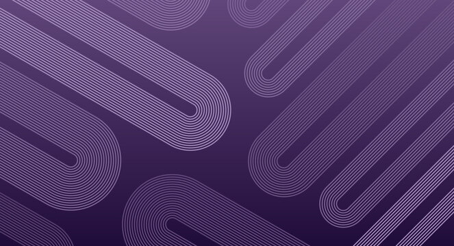 Classic, Retro, Modern Abstract dark purple gradient background with geometric pattern concentrical lines. Technology vector background with parallel lines