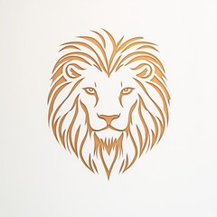 Obraz premium A stylized lion head illustration with intricate mane details.