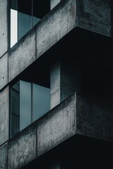 Fototapeta premium Minimalist aesthetic design of dark architecture theme focuses on shapes and patterns