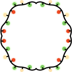 Christmas light circle frame