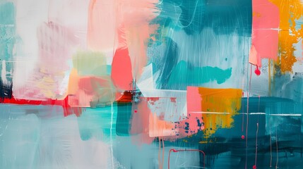 Incorporate pastel shades of teal and coral to bring a refreshing and energetic vibe to the artwork  AI generated illustration